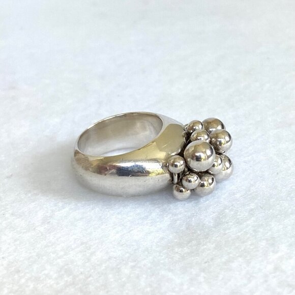 Signed Silpada Solid Sterling Silver 925 Cha Cha Ball Bead Dangle Ring Sz 7 - Picture 4 of 16